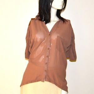 NEW S. Line Small Sheer Brown Top